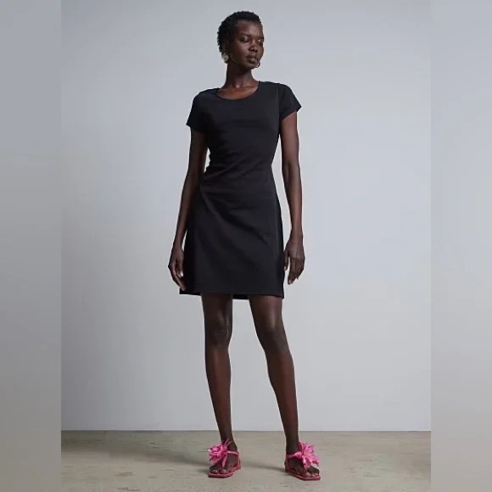 New York & Co. | Twist-Back Shift Dress - City Knits Black Size XXL